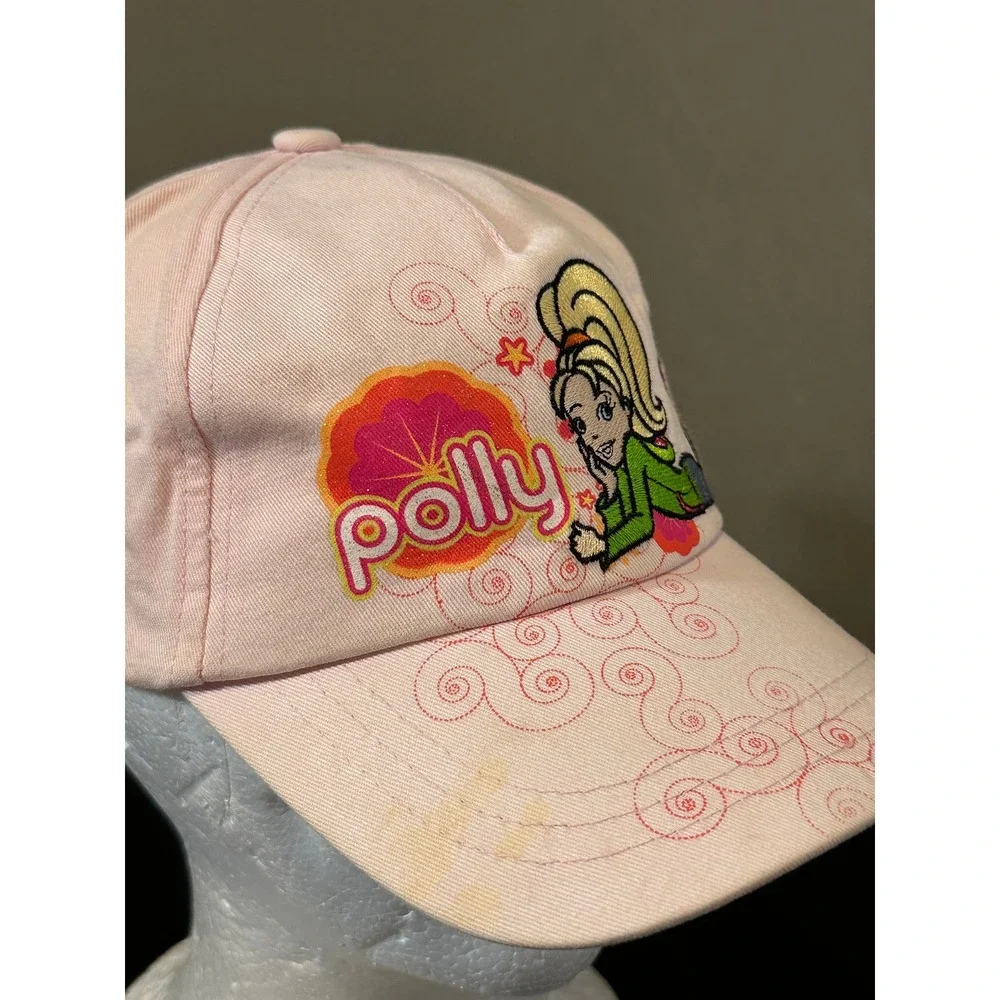 Vintage Polly Pocket Pink Baseball Cap Hat Y2K Embroidered Glitter Girls Kids‎